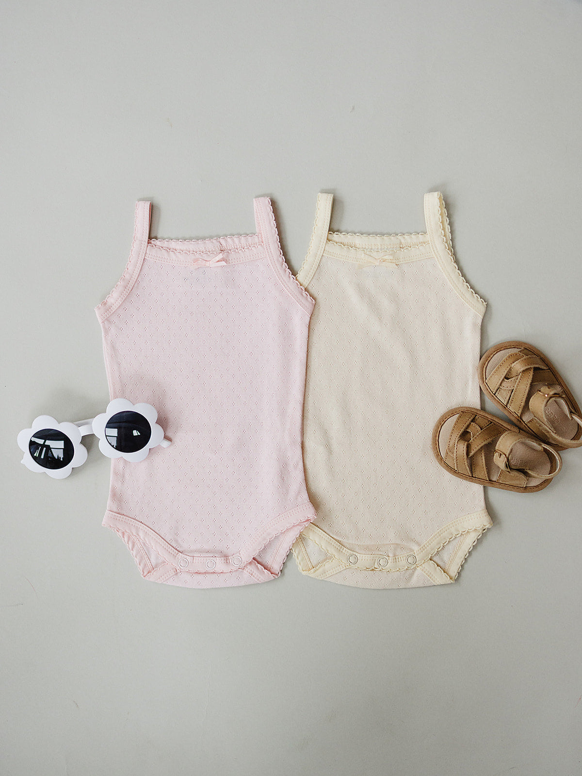 Pink Pointelle Tank Bodysuit